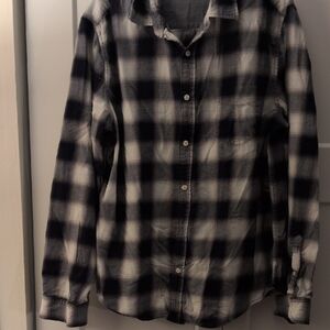 Cape Juby Blue and White Plaid Button-Down Shirt